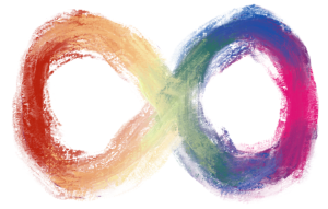 The rainbow infinity symbol that has replaced the puzzle piece as the symbol of autism