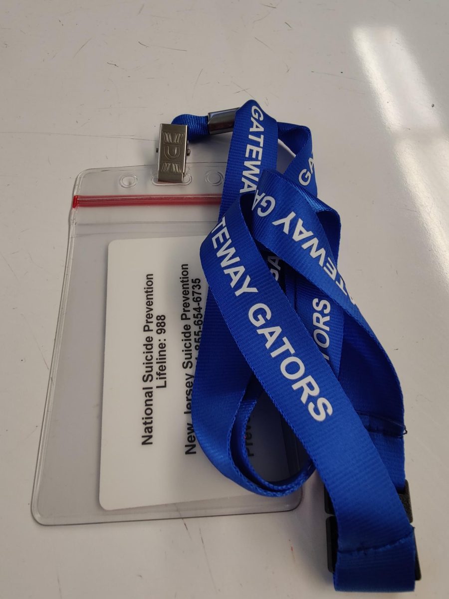 A Gateway student ID and lanyard