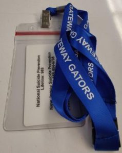 A Gateway student ID and lanyard