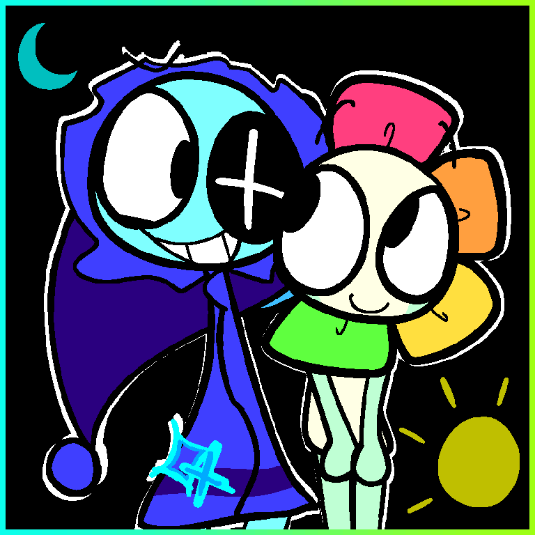 Digital art depicting Astro (left) and Dandy (right).