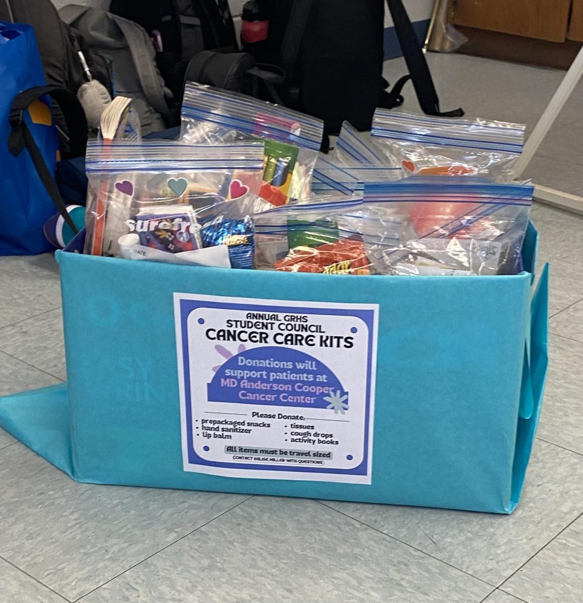 The finished Chemo Care bags