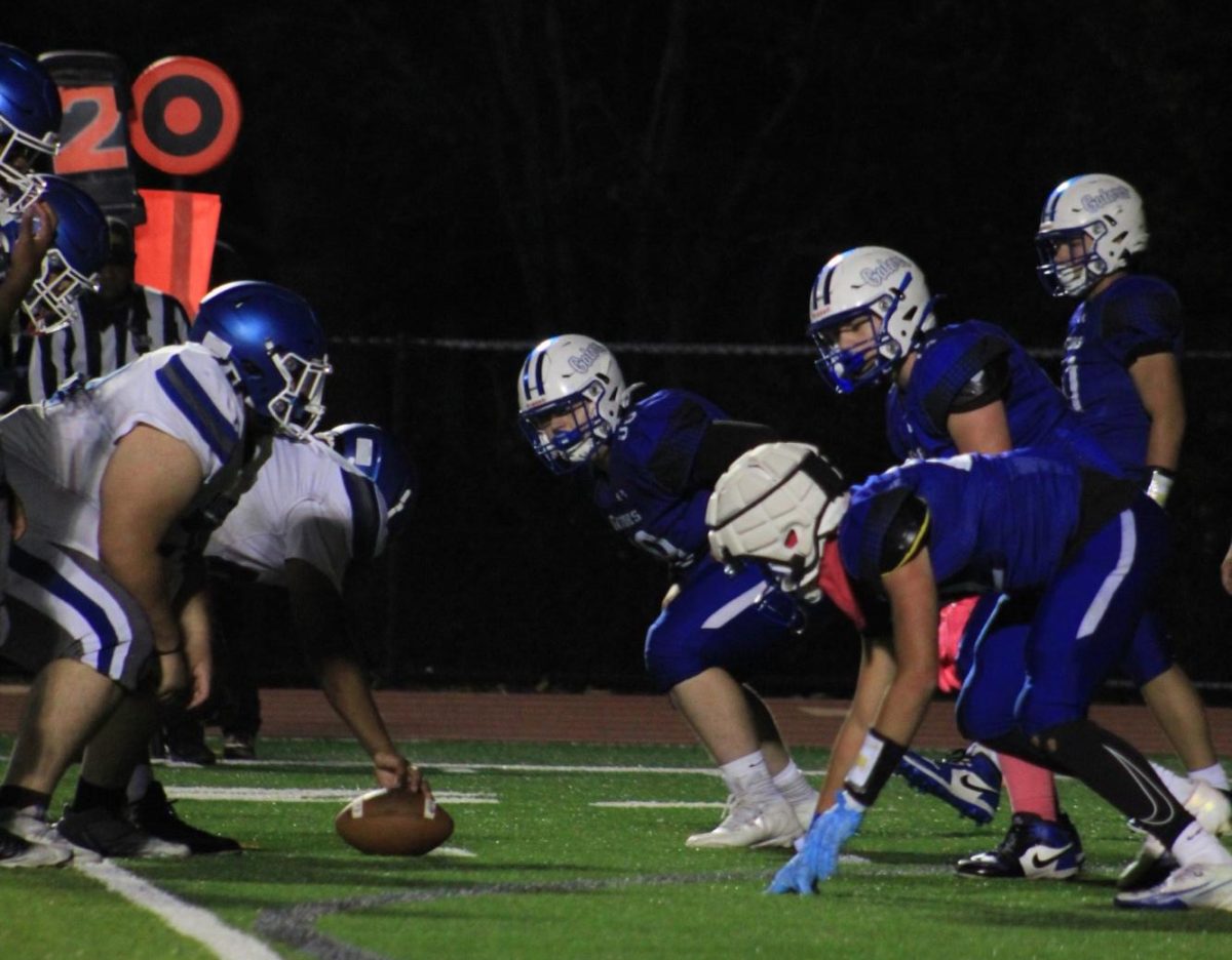 The Mastery offense (left) lines up against the Gateway defense (right) in preparation for the snap