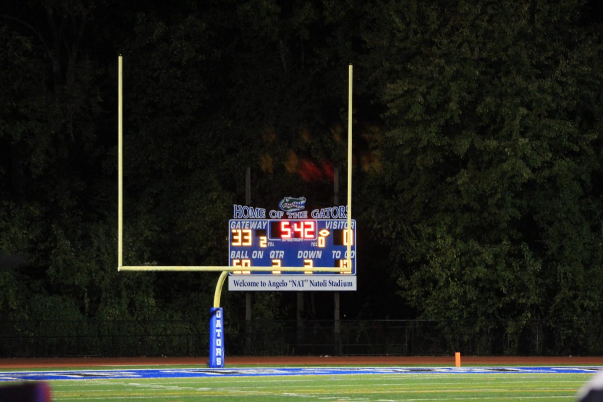The scoreboard during the homecoming game