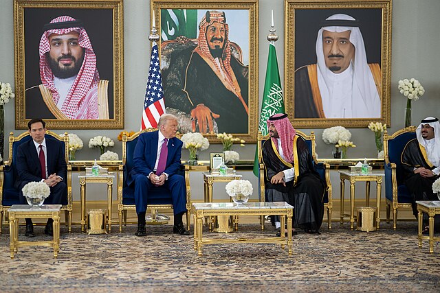 Donald Trump and Saudi Crown Prince Mohammed bin Salman discuss official policy