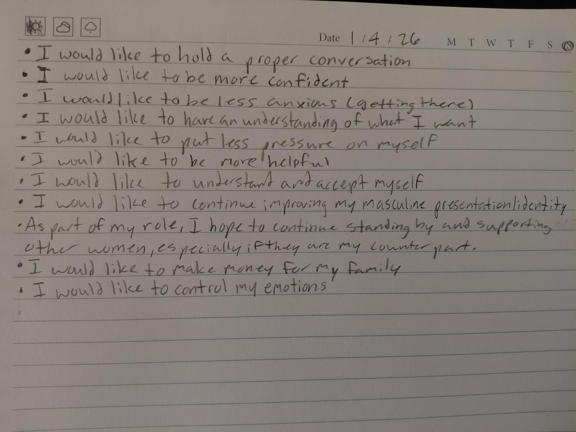 Goals I've gradually been fulfilling since 2025. My resolutions take time, and I'm certain others do too.